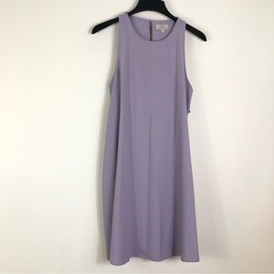 LOFT Ruffle Purple Dress Sleeveless Womens Medium Spring Easter Solid A Line.